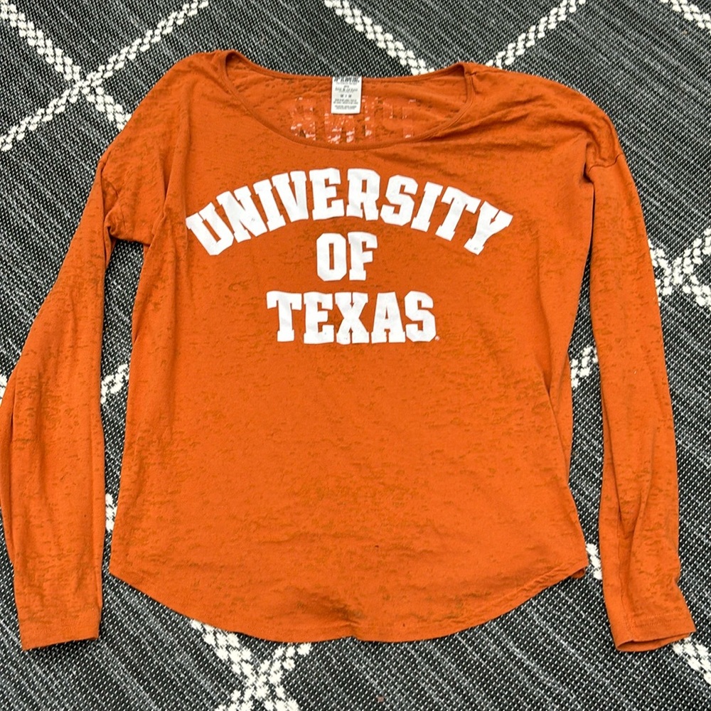 Victoria’s Secret VS pink university of Texas longhorns distressed top UT